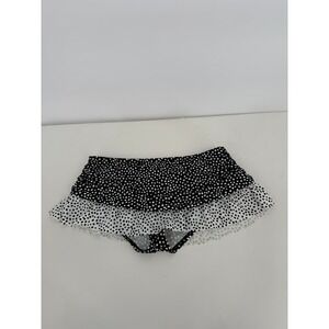 24th‎ & Ocean Swim Skirt Black White Polka Dot Ruffle Mini Beach Cover Up M